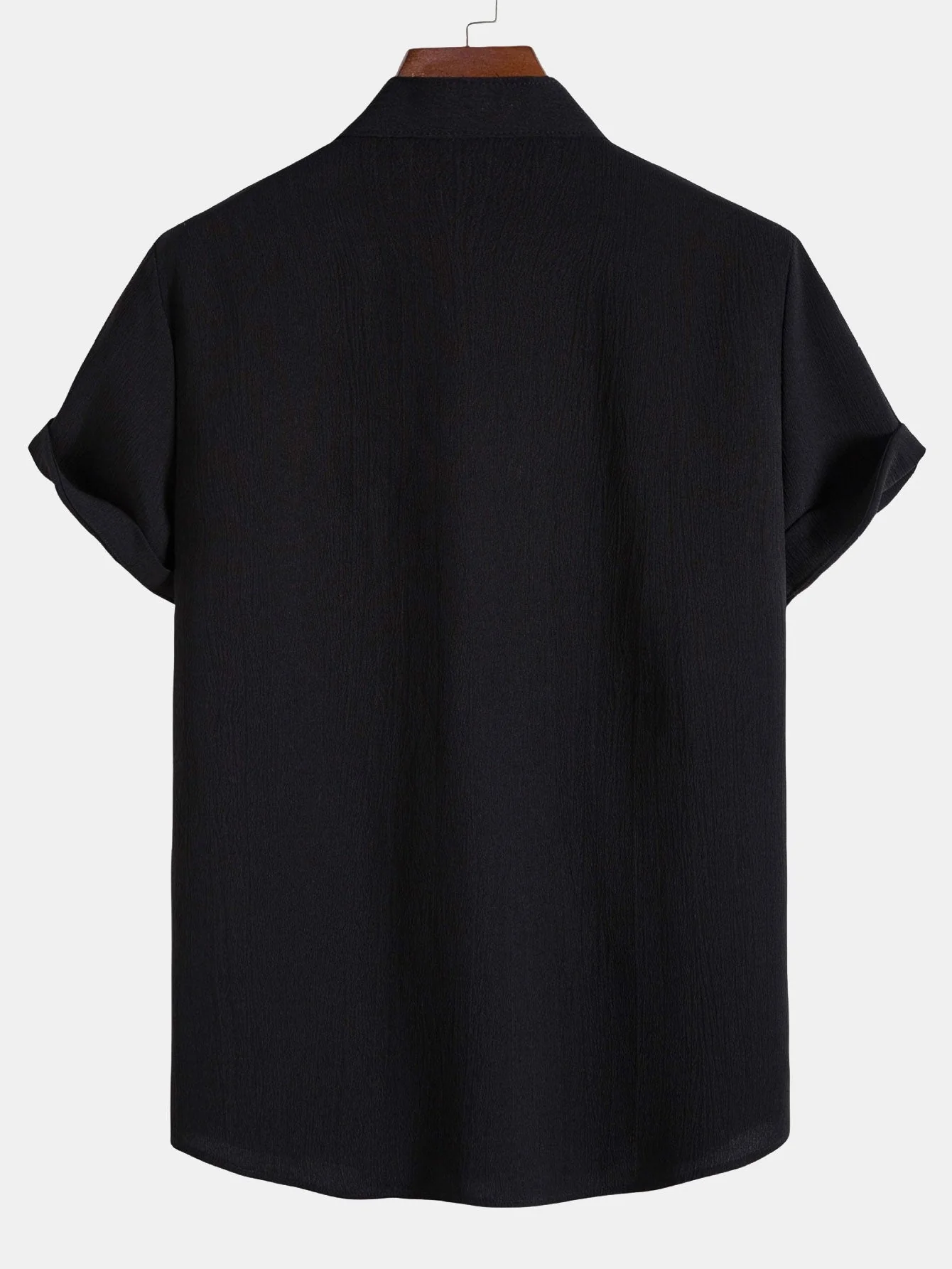 Aristodemo® | Wrinkled Texture Stand Collar Shirt - Image 4