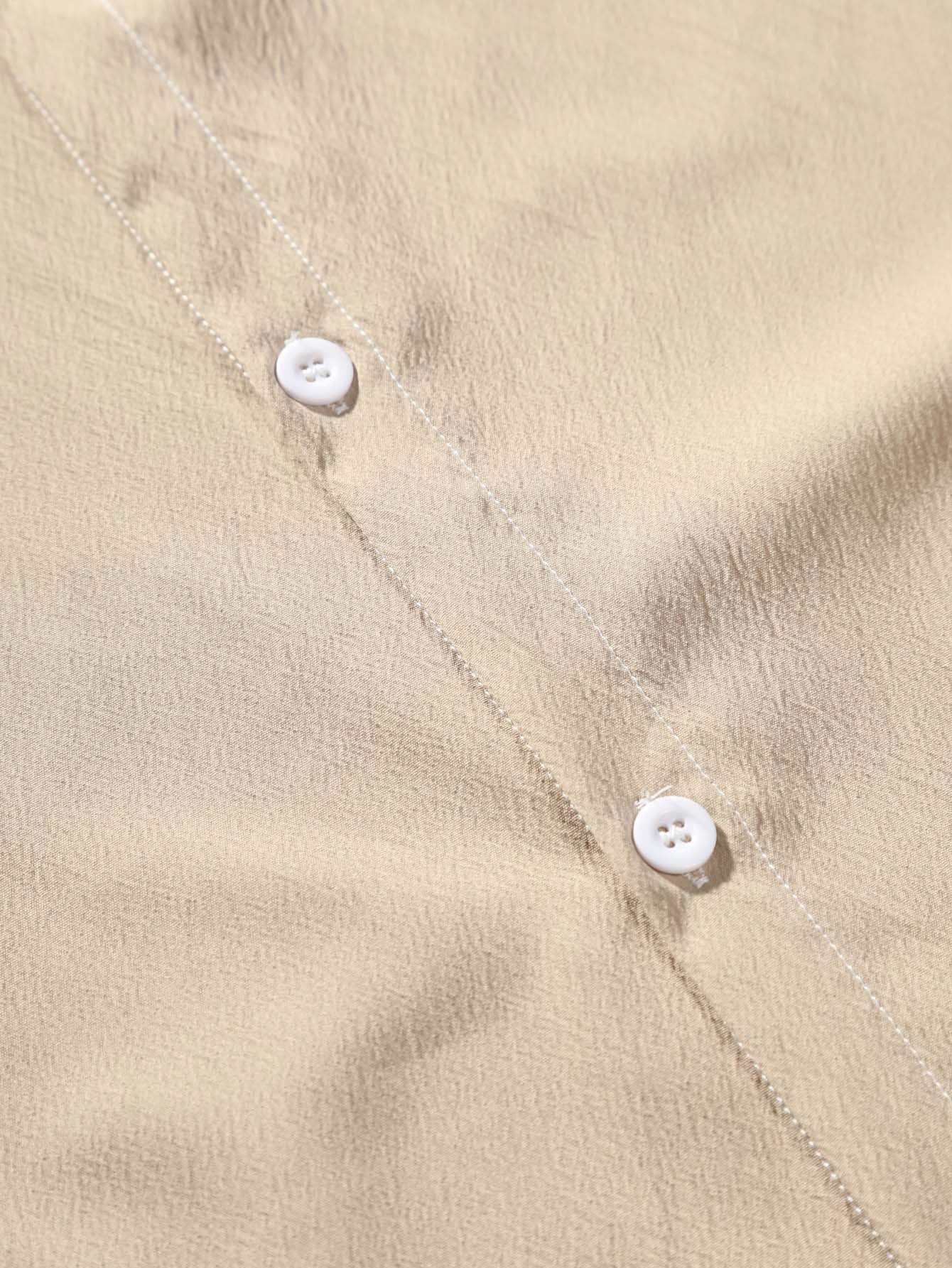 Aristodemo® | Wrinkled Texture Stand Collar Shirt - Image 8