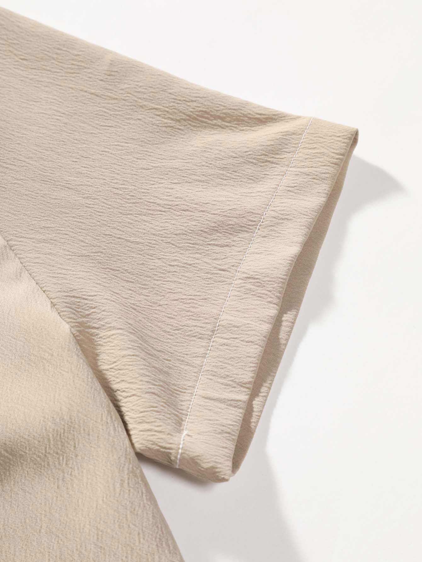 Aristodemo® | Wrinkled Texture Stand Collar Shirt - Image 9