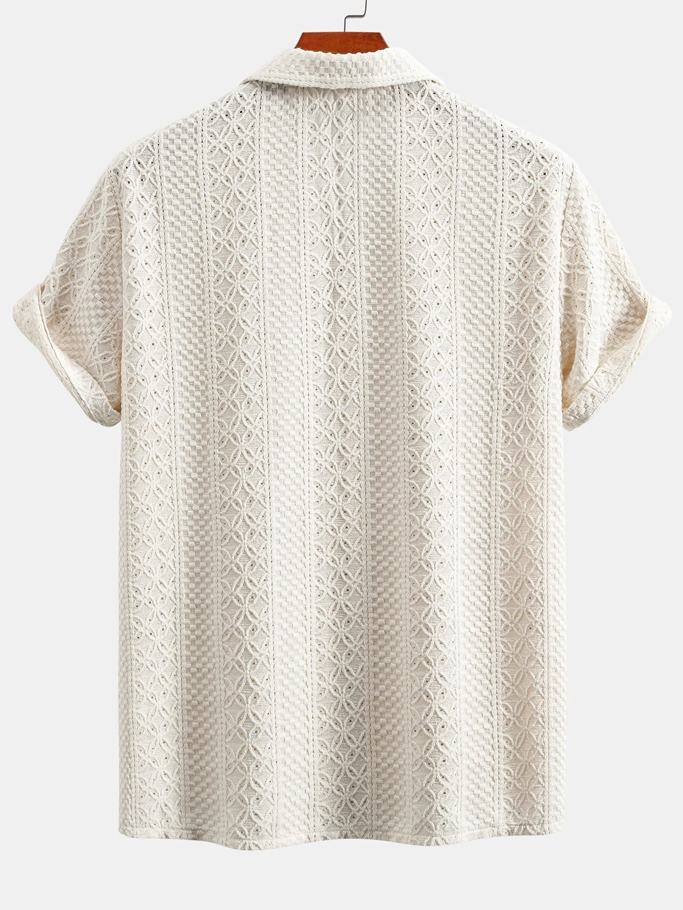 Aristotelis® | Floral Checkerboard Jacquard Cuban Shirt - Image 2