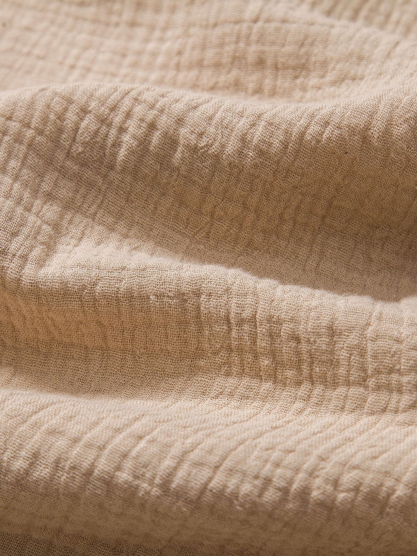 Aritz® | Wrinkled Cotton Half Open Placket Henley Collar Shirt - Image 6