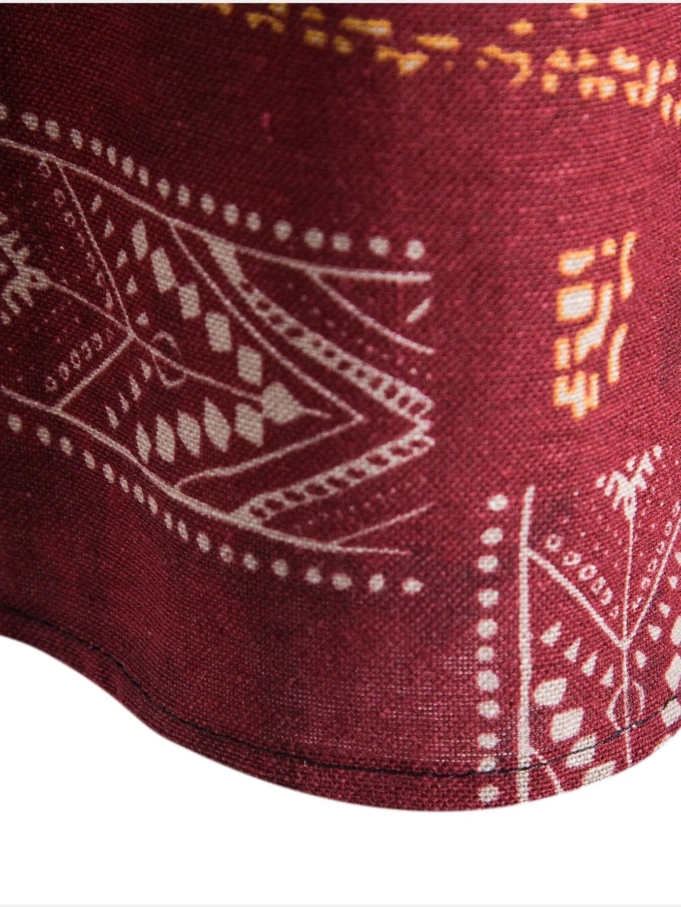 Arkan® | Tribal Geometric Print Henry Collar Shirt - Image 6