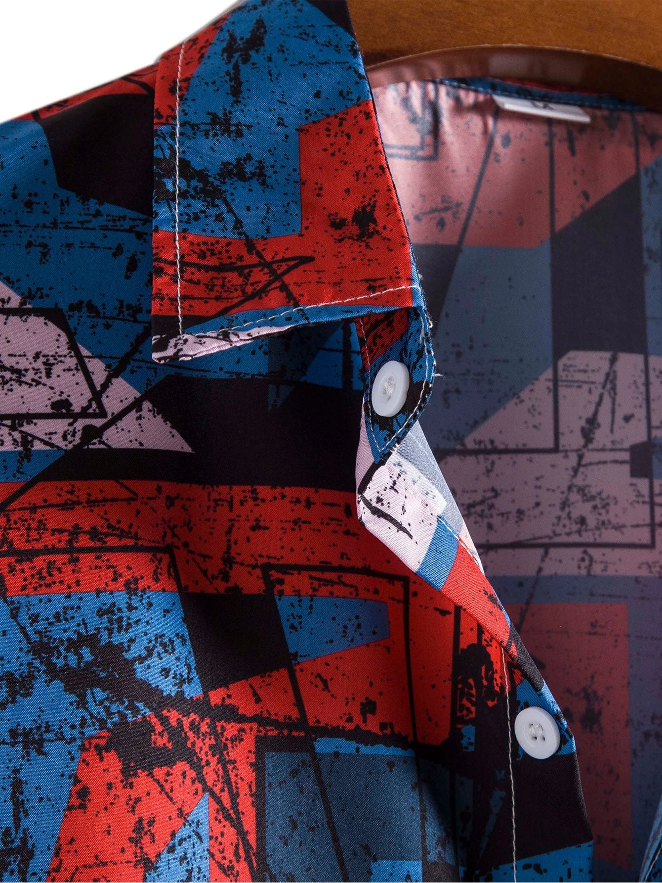 Arlen® | Mottled Geometric Print Shirt - Image 3