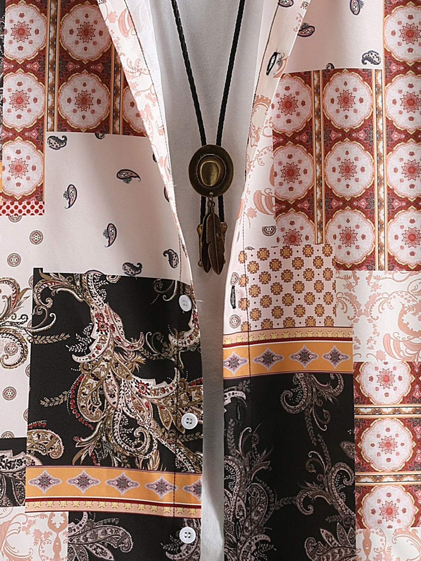 Arlie® | Paisley Baroque Scarf Print Button Up Shirt - Image 4