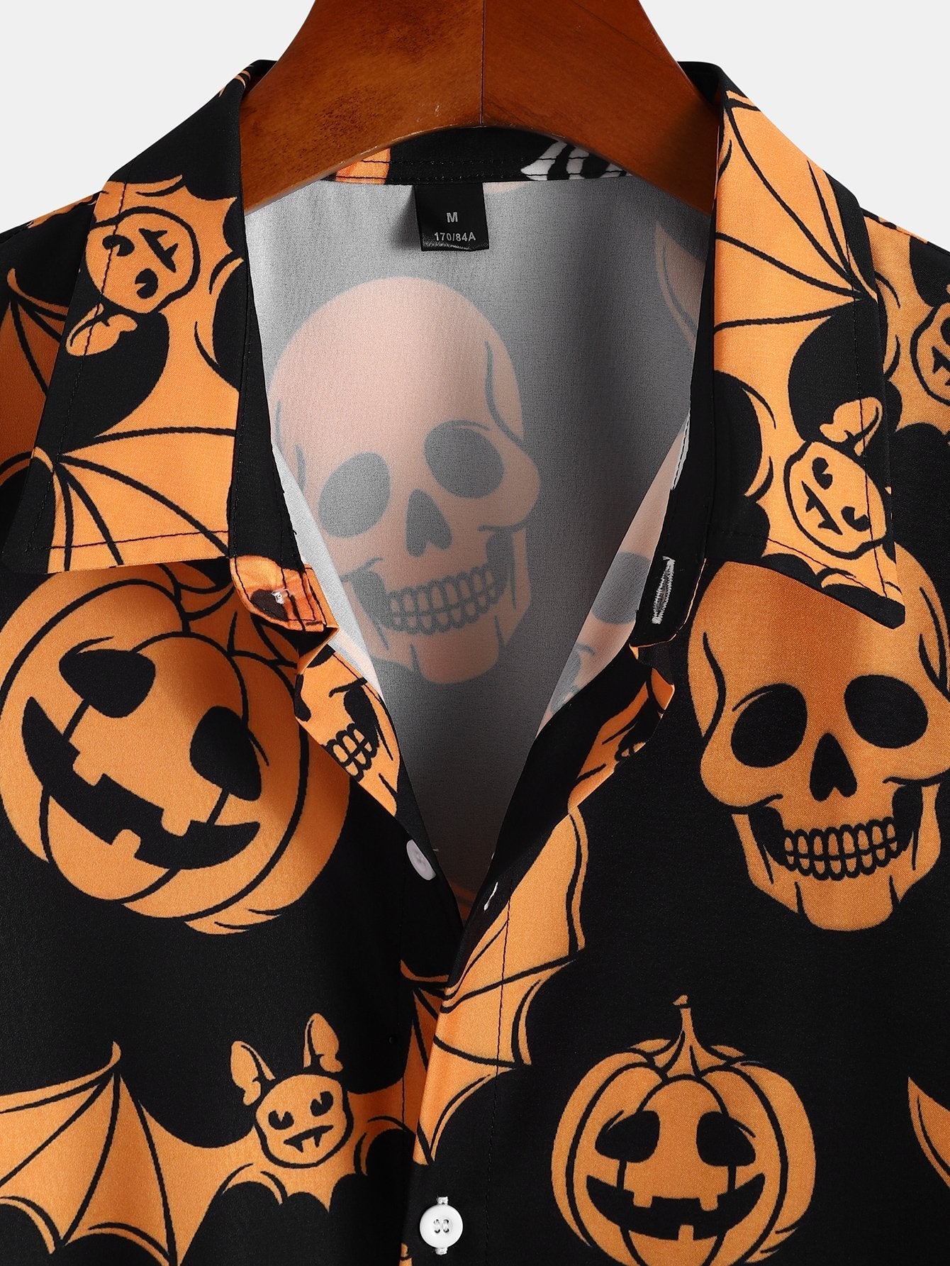 Arlo® | Halloween Pumpkin Skull Print Shirt - Image 3