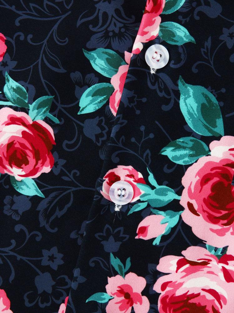 Arlow® | Rose Print Revere Shirt - Image 4
