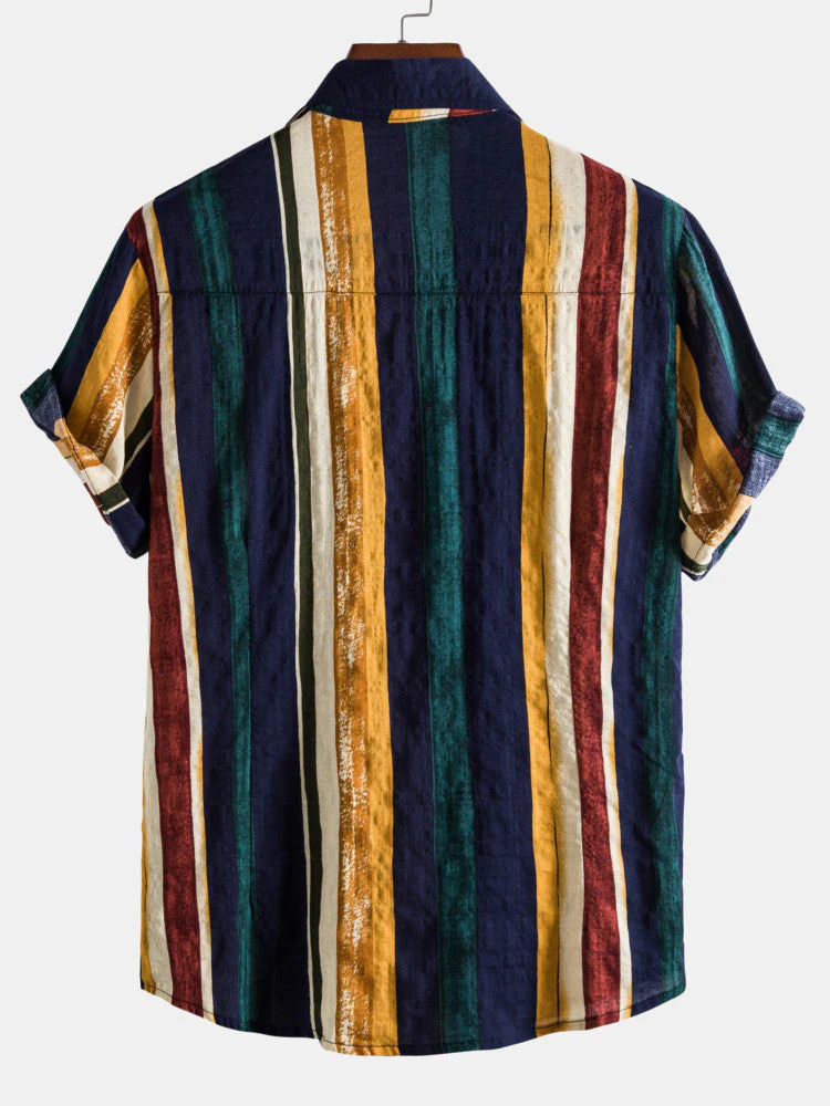 Armand® | Cotton Stripes Short Sleeve Shirts - Image 2