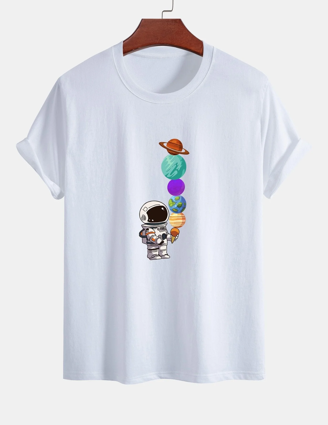 Armando® | Planet Astronaut Print Cotton T-Shirt - Image 3