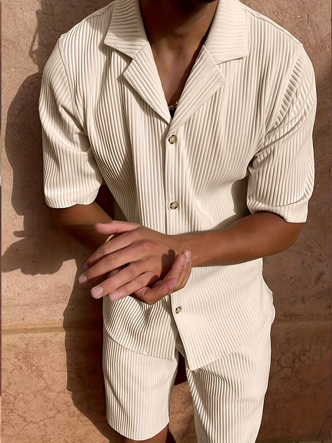 Armando | Striped Short and Shirt Set for Men – Summer Fit - Image 2