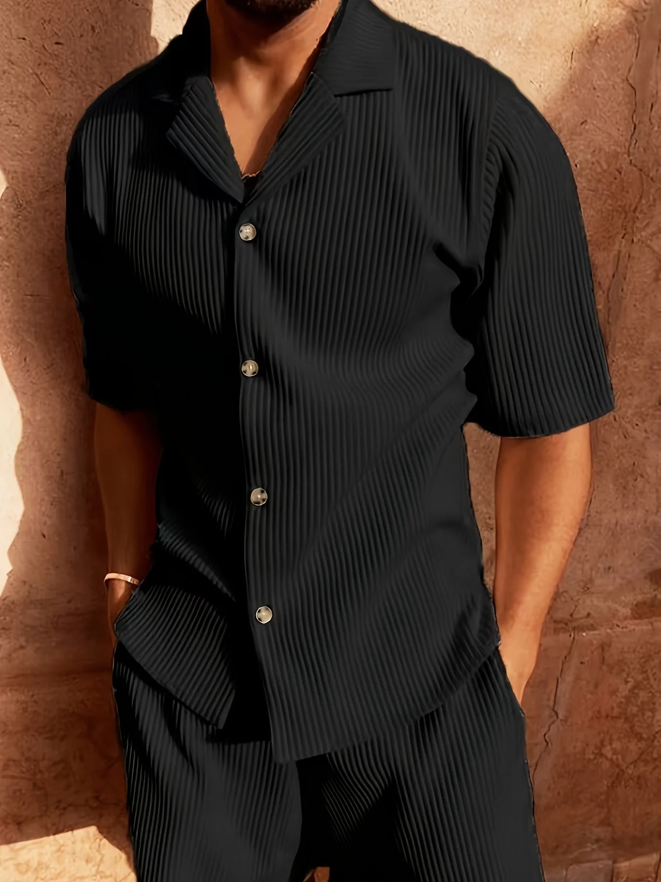 Armando | Striped Short and Shirt Set for Men – Summer Fit - Image 3
