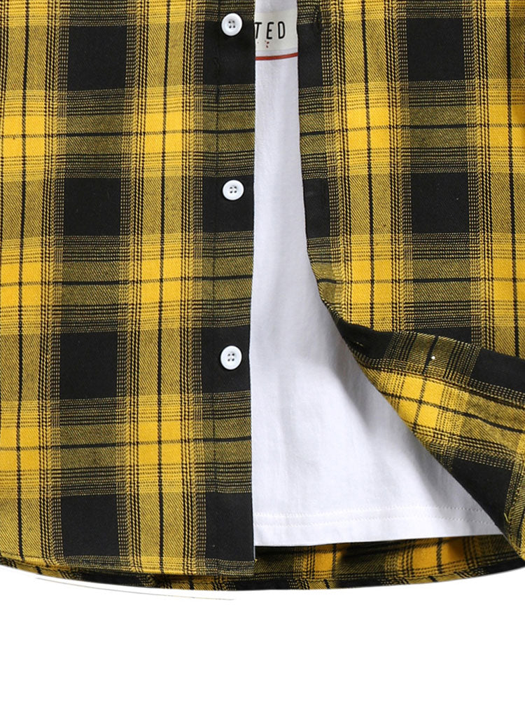 Armani® | Plaid Button Front Hooded Shirt - Image 3