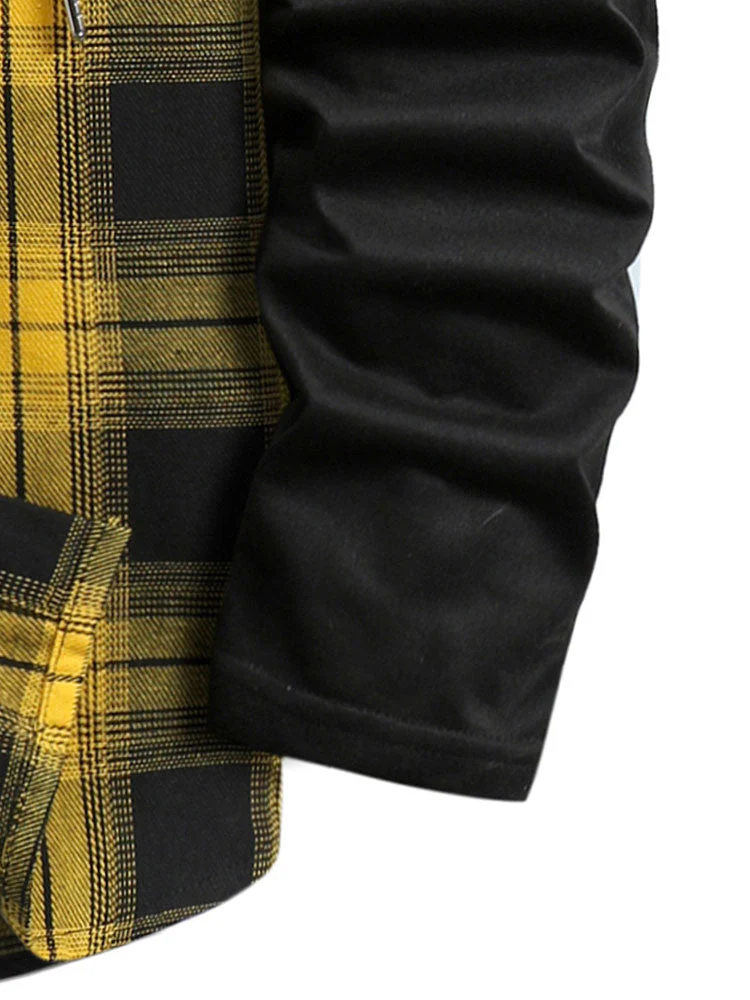 Armani® | Plaid Button Front Hooded Shirt - Image 4