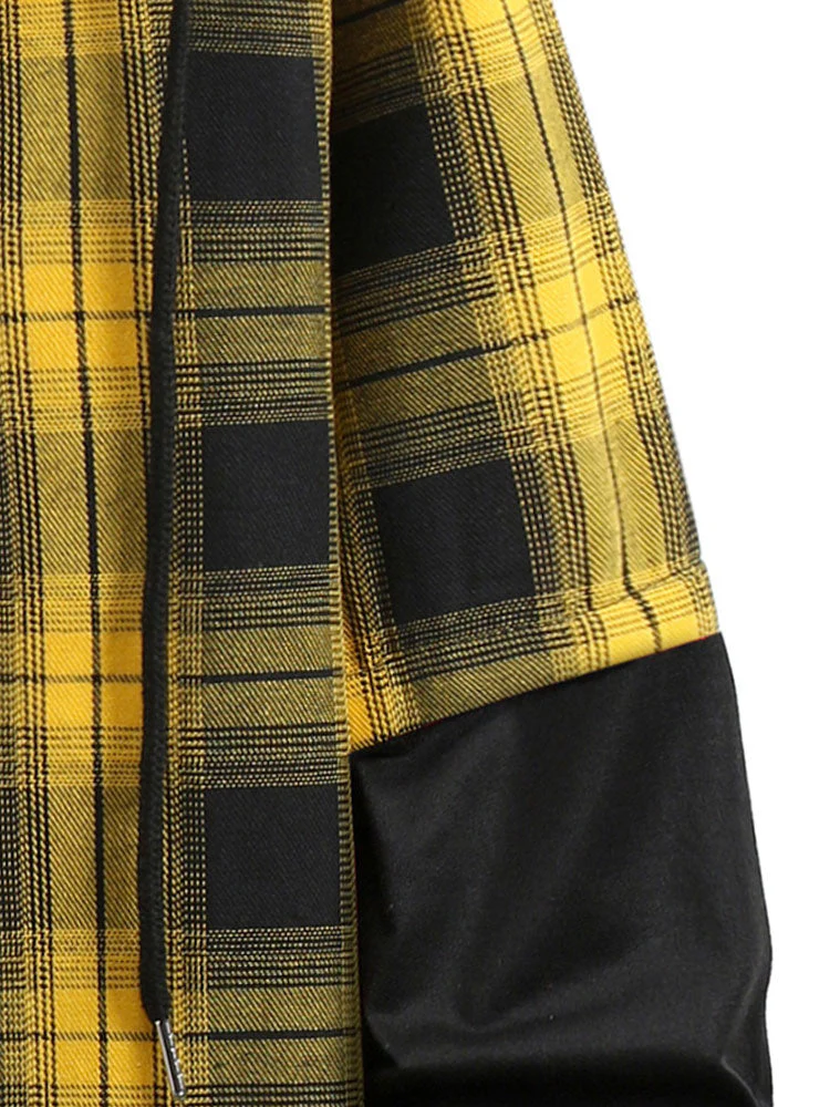 Armani® | Plaid Button Front Hooded Shirt - Image 5