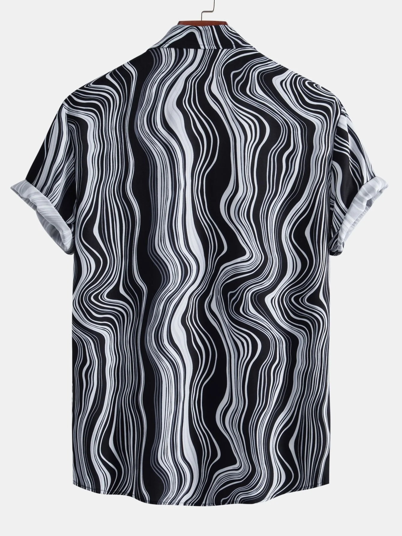 Armelin® | Marble Texture Print Button Up Shirt - Image 2