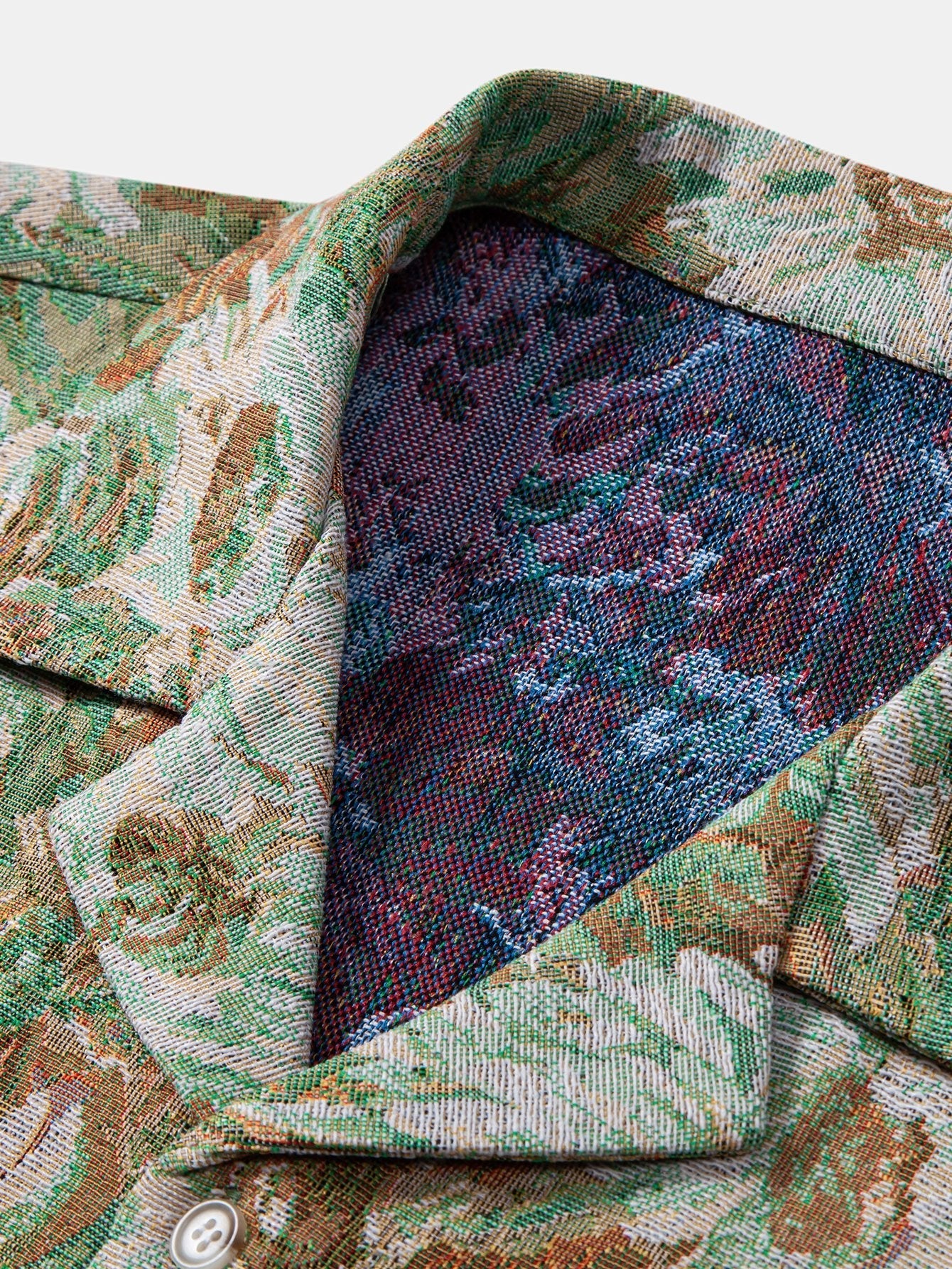 Arnald® | Painted Floral Jacquard Cuban Shirt - Image 13