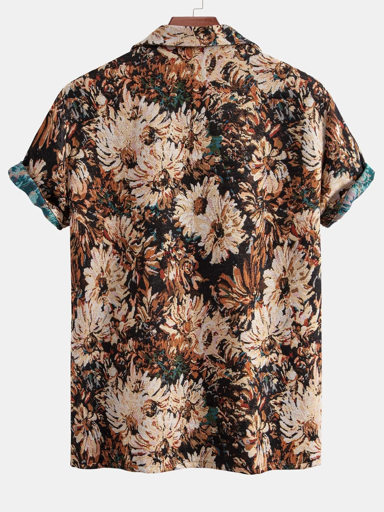 Arnald® | Painted Floral Jacquard Cuban Shirt - Image 6