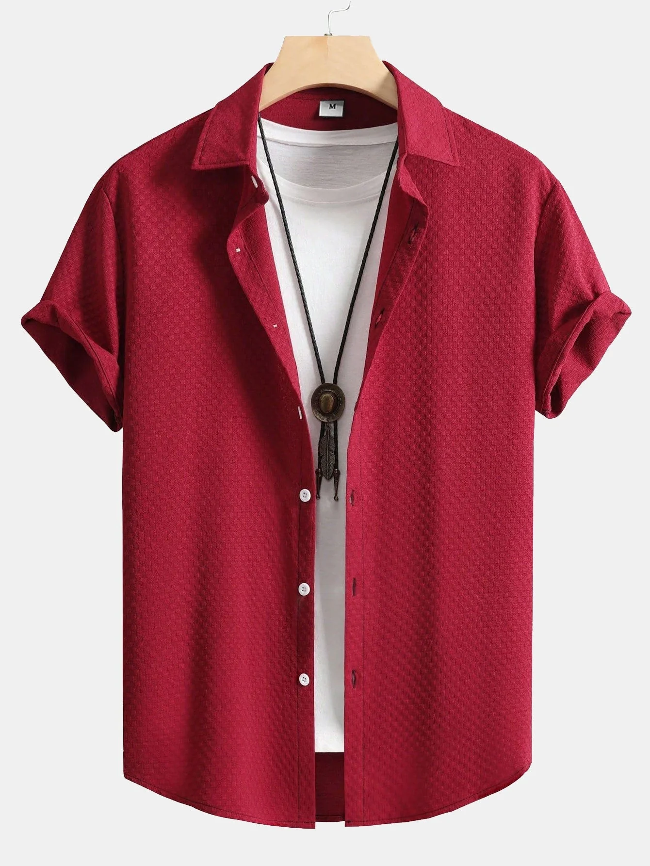 Arne® | Checkerboard Jacquard Button Up Shirt - Image 4