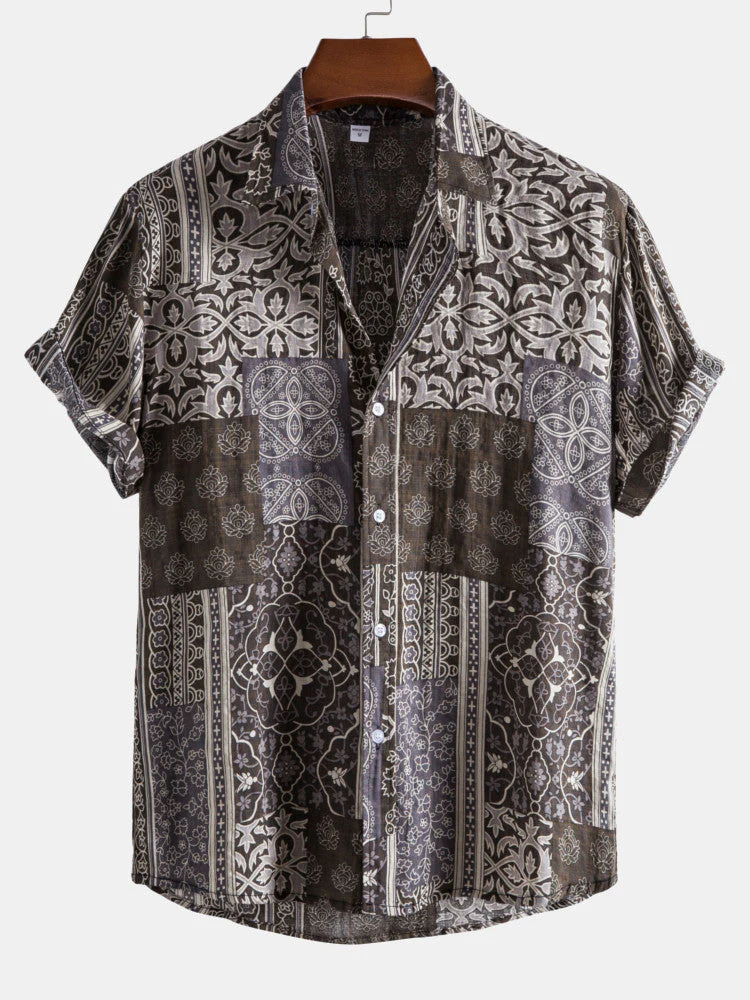 Arnie® | Vintage Print Revere Collar Shirts