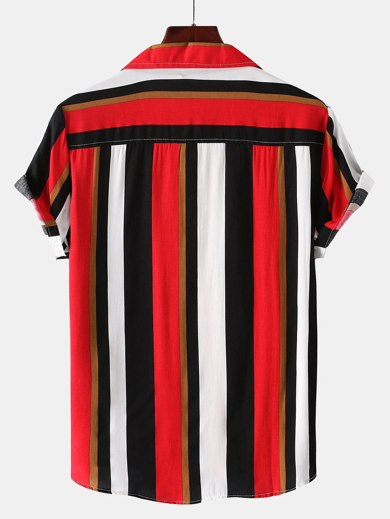 Arno® | Colorful Striped Print Revere Shirt - Image 2