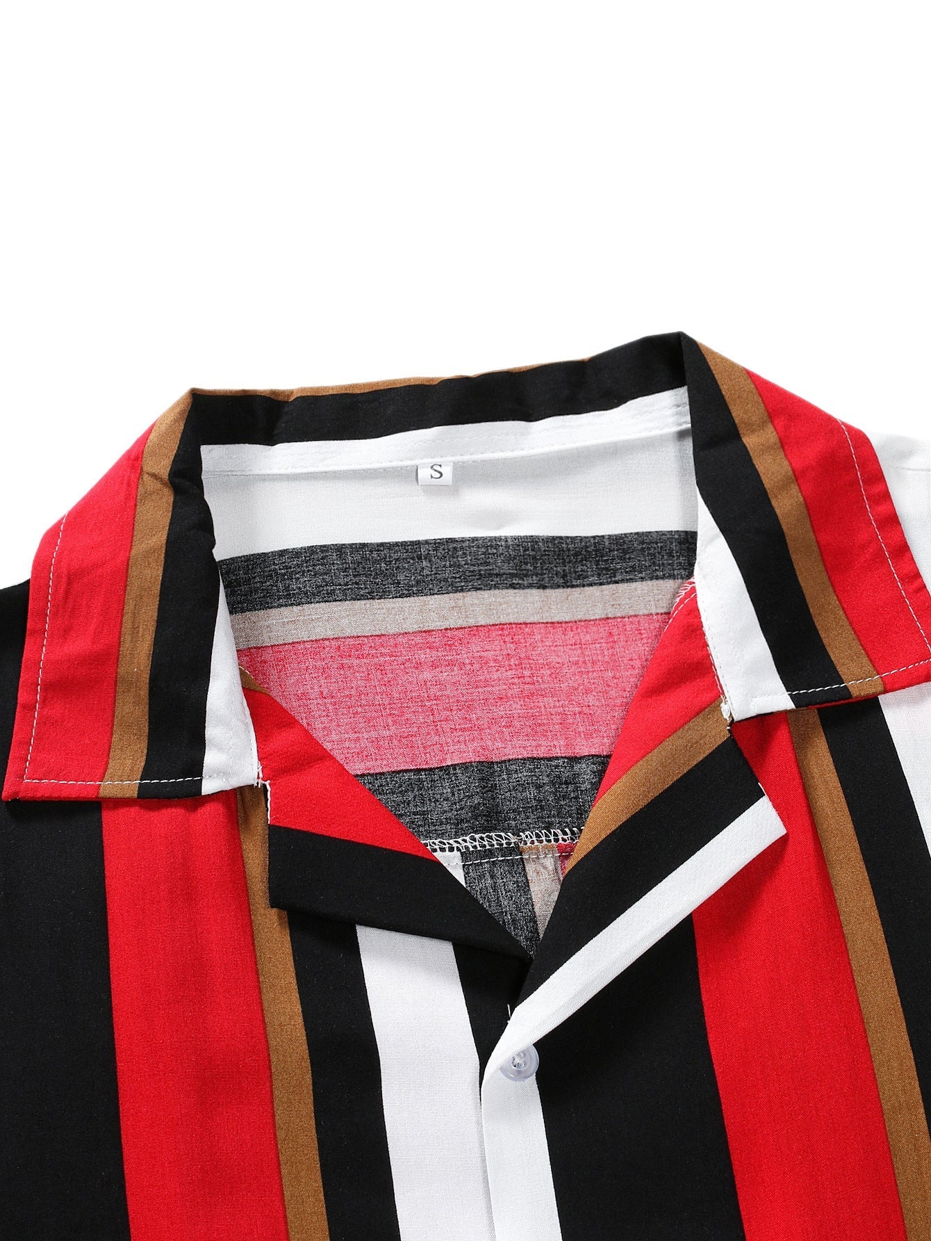 Arno® | Colorful Striped Print Revere Shirt - Image 5