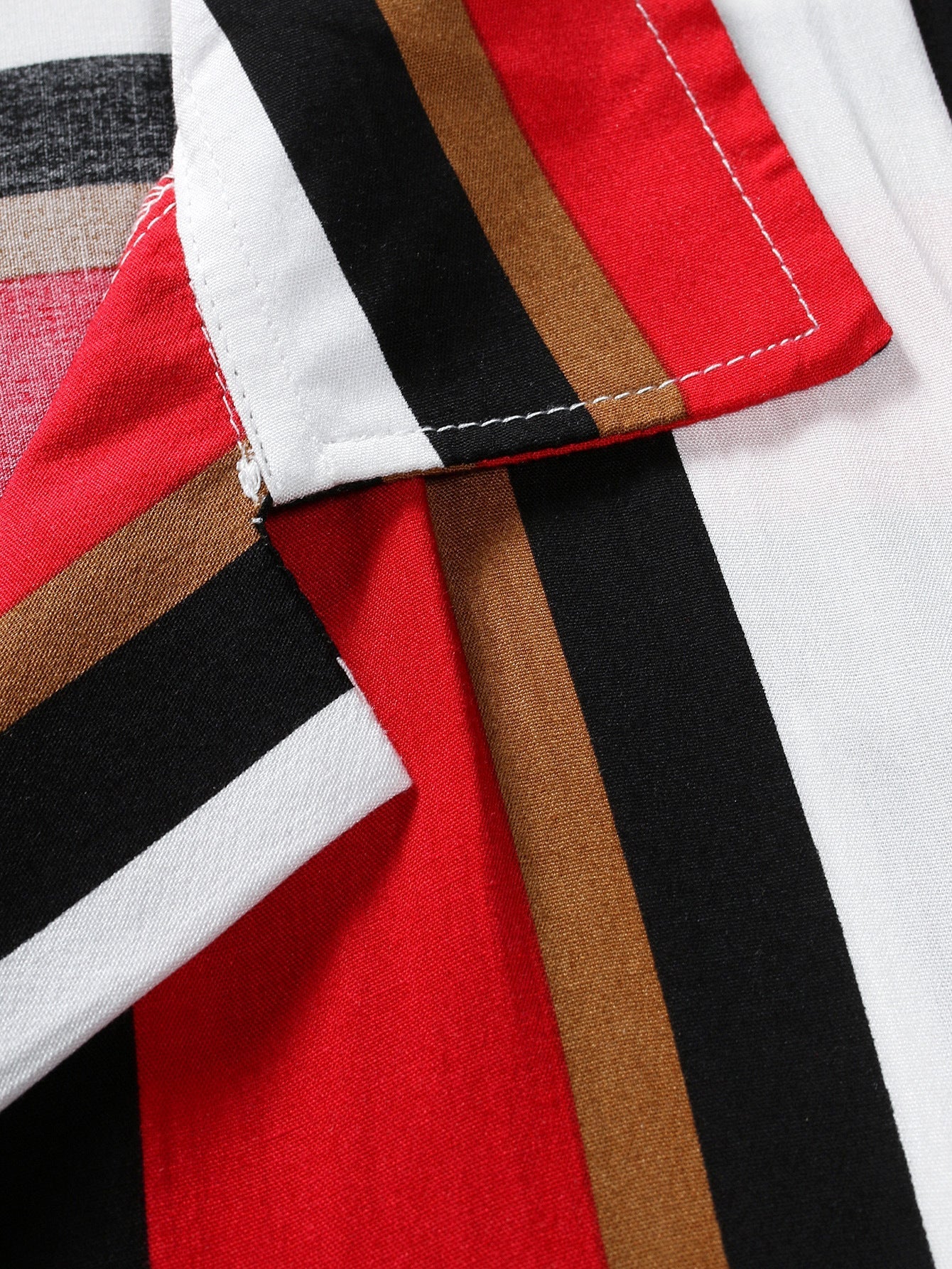 Arno® | Colorful Striped Print Revere Shirt - Image 6