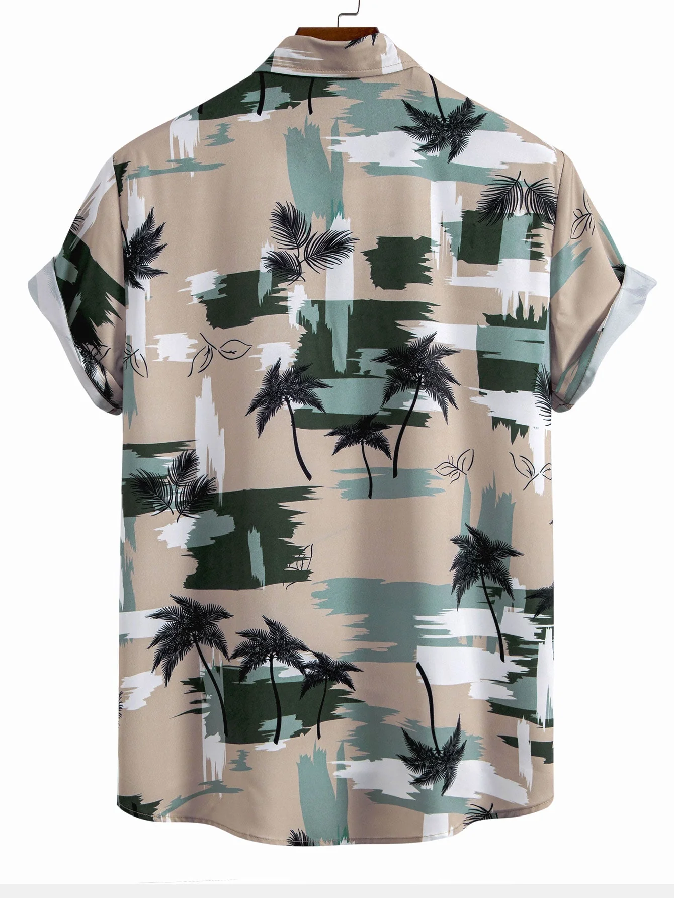 Arnt® | Palm Tree Color Block Print Button Up Shirt - Image 2