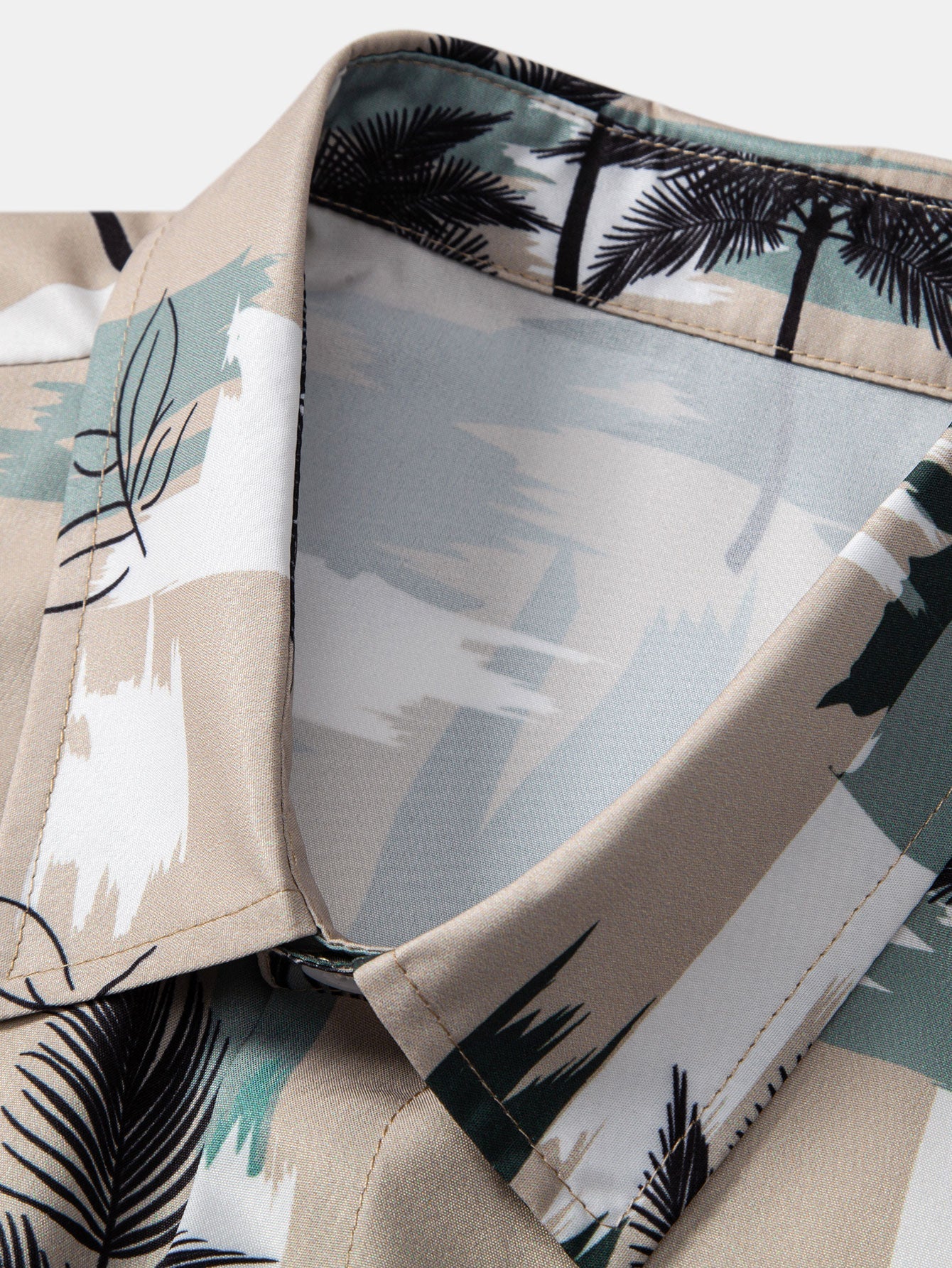 Arnt® | Palm Tree Color Block Print Button Up Shirt - Image 3