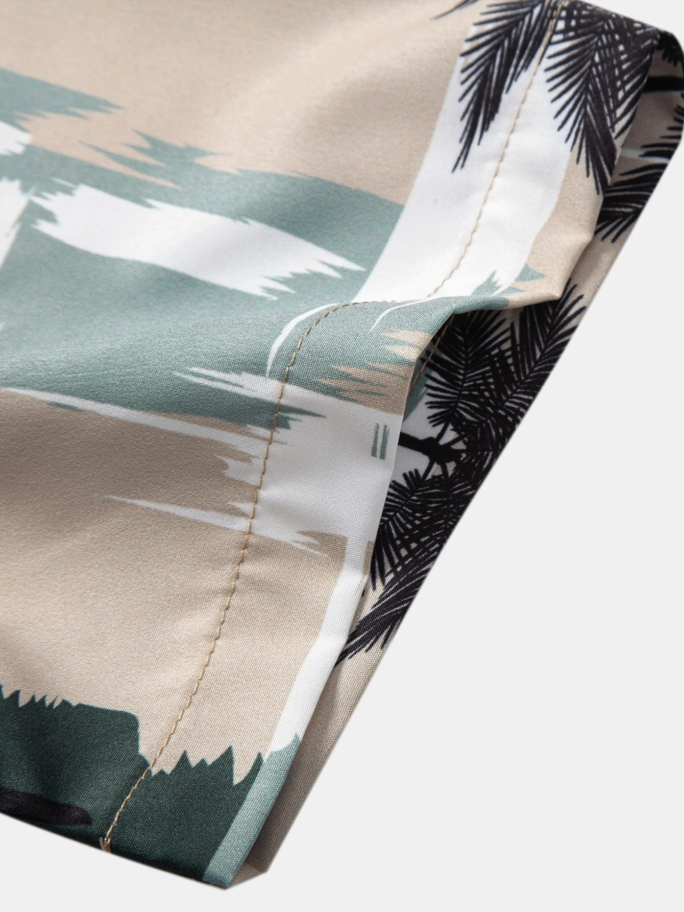 Arnt® | Palm Tree Color Block Print Button Up Shirt - Image 4