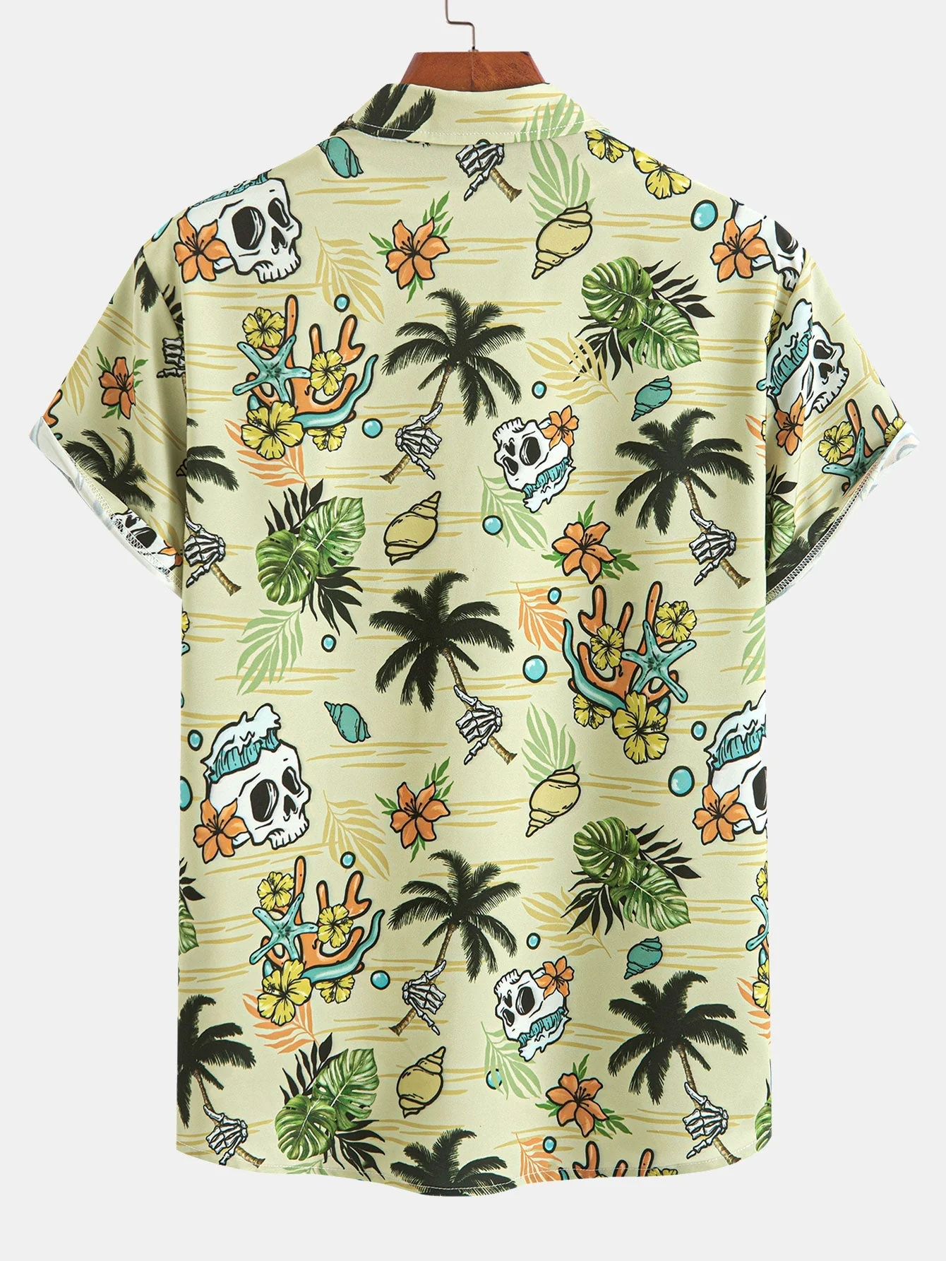 Arnuad® | Tropical Wilderness Skull Print Button Up Shirt - Image 2