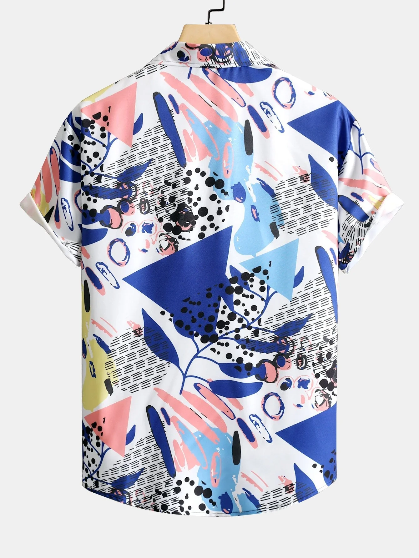 Aronn® | Geometric Leaf Print Button Up Shirt - Image 2