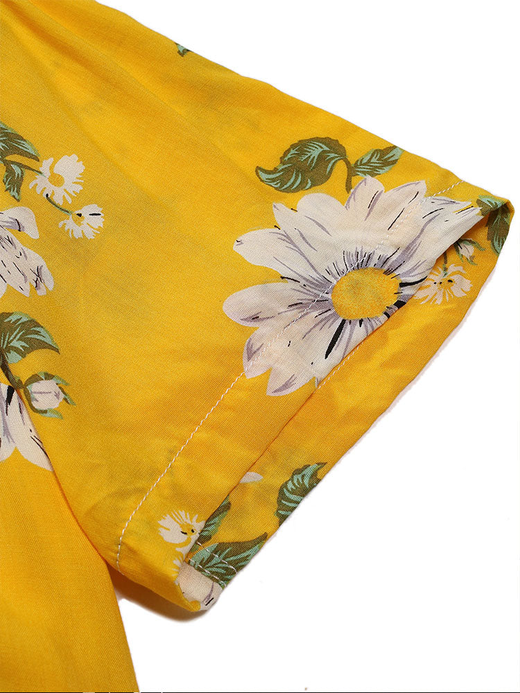 Arquipo® | Sunflower Print Revere Shirt - Image 10
