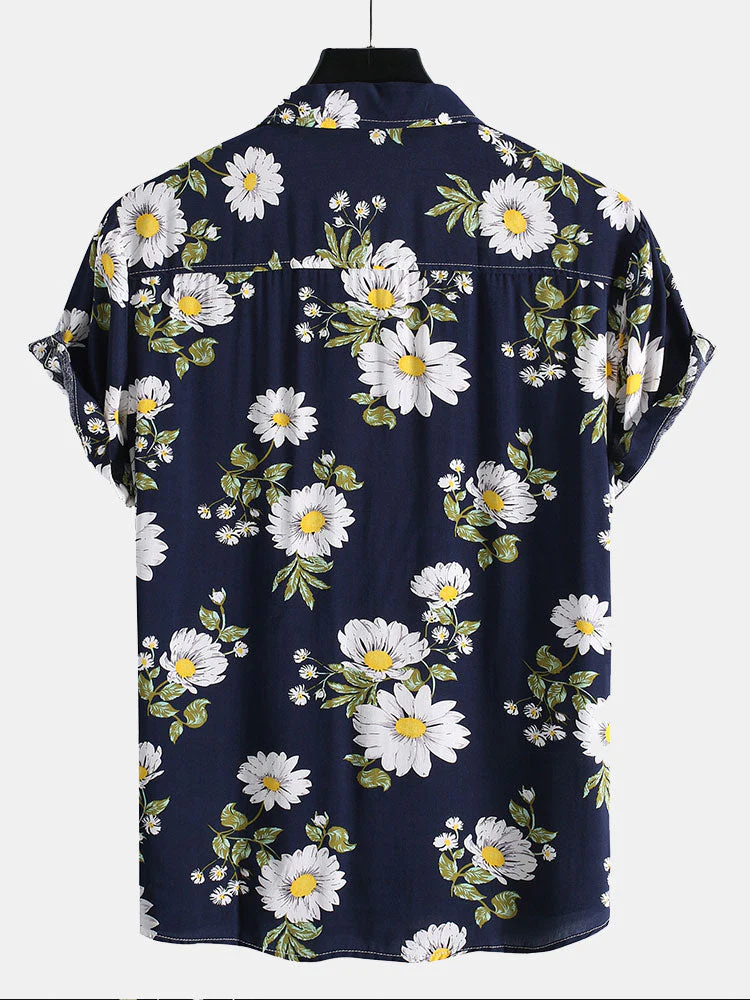 Arquipo® | Sunflower Print Revere Shirt - Image 4