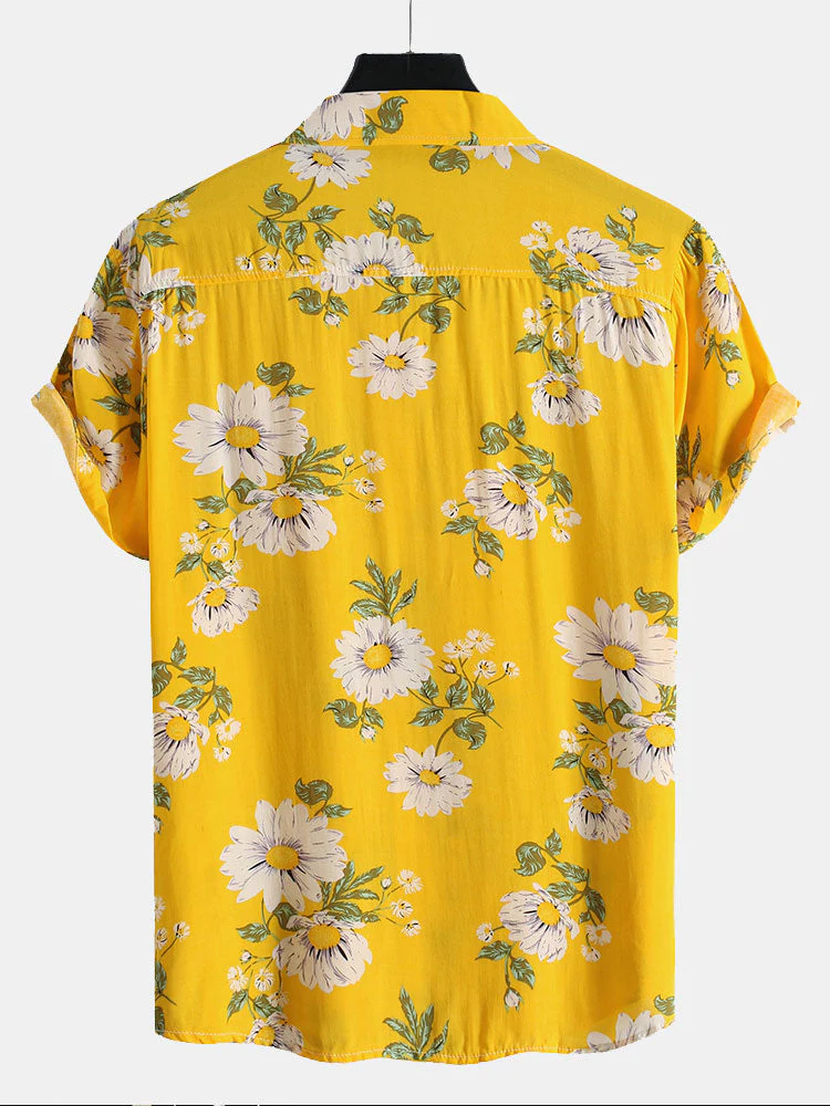 Arquipo® | Sunflower Print Revere Shirt - Image 5
