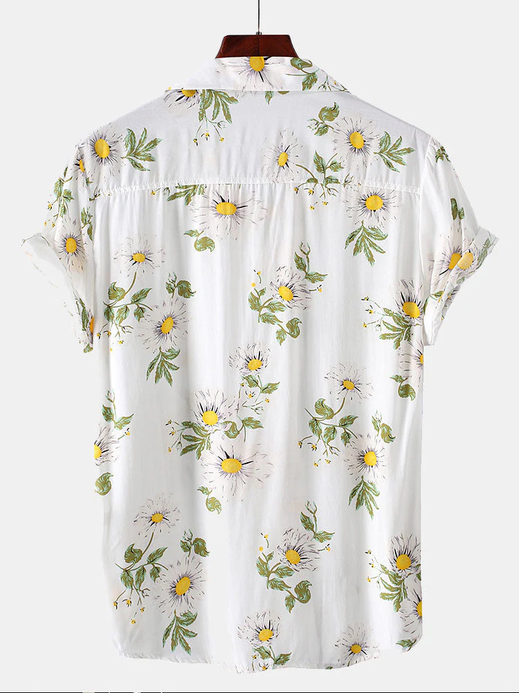 Arquipo® | Sunflower Print Revere Shirt - Image 7