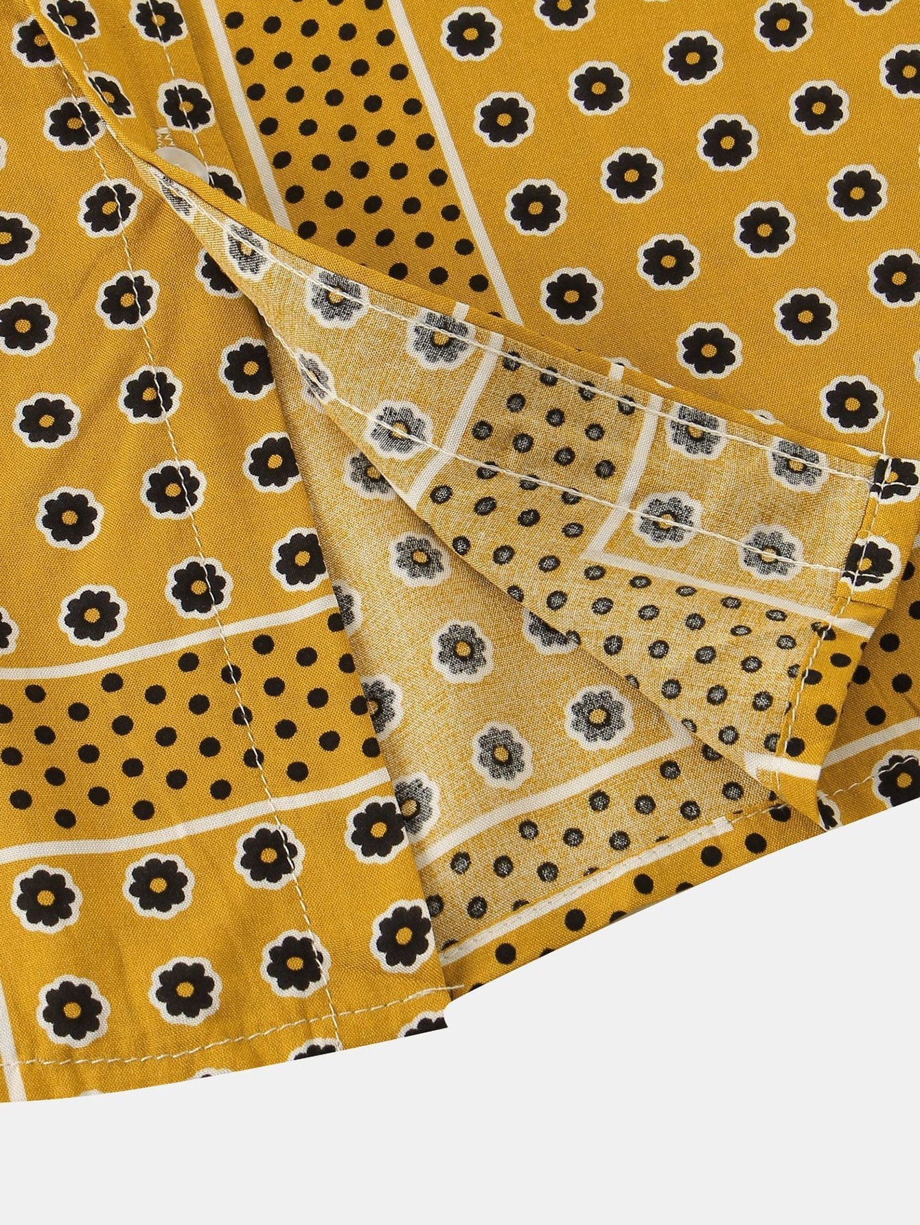 Arsen® | Polka Dot Floral Print Button Up Shirt - Image 10
