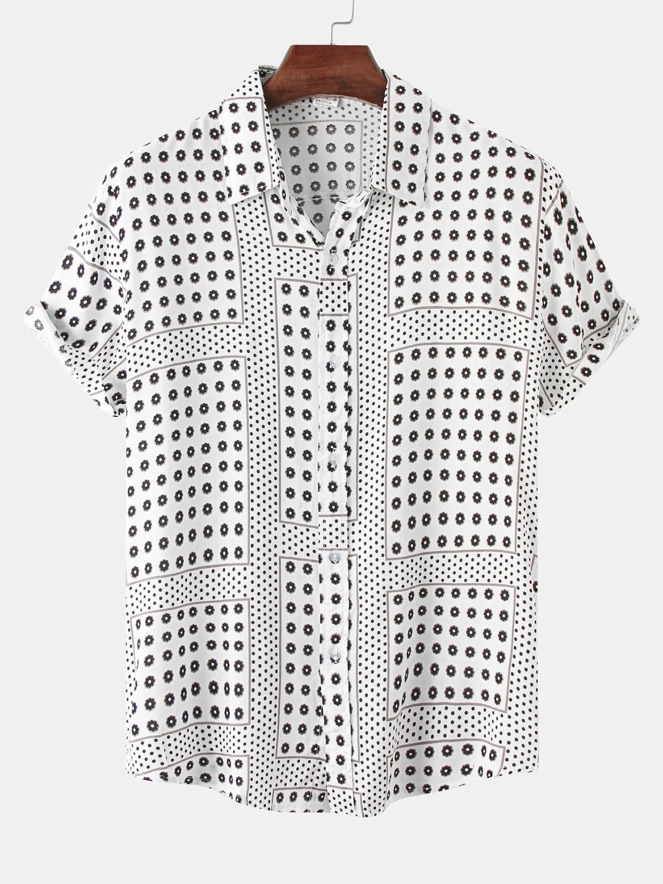 Arsen® | Polka Dot Floral Print Button Up Shirt - Image 5