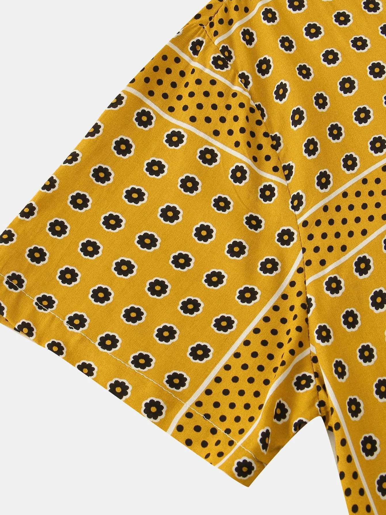 Arsen® | Polka Dot Floral Print Button Up Shirt - Image 9
