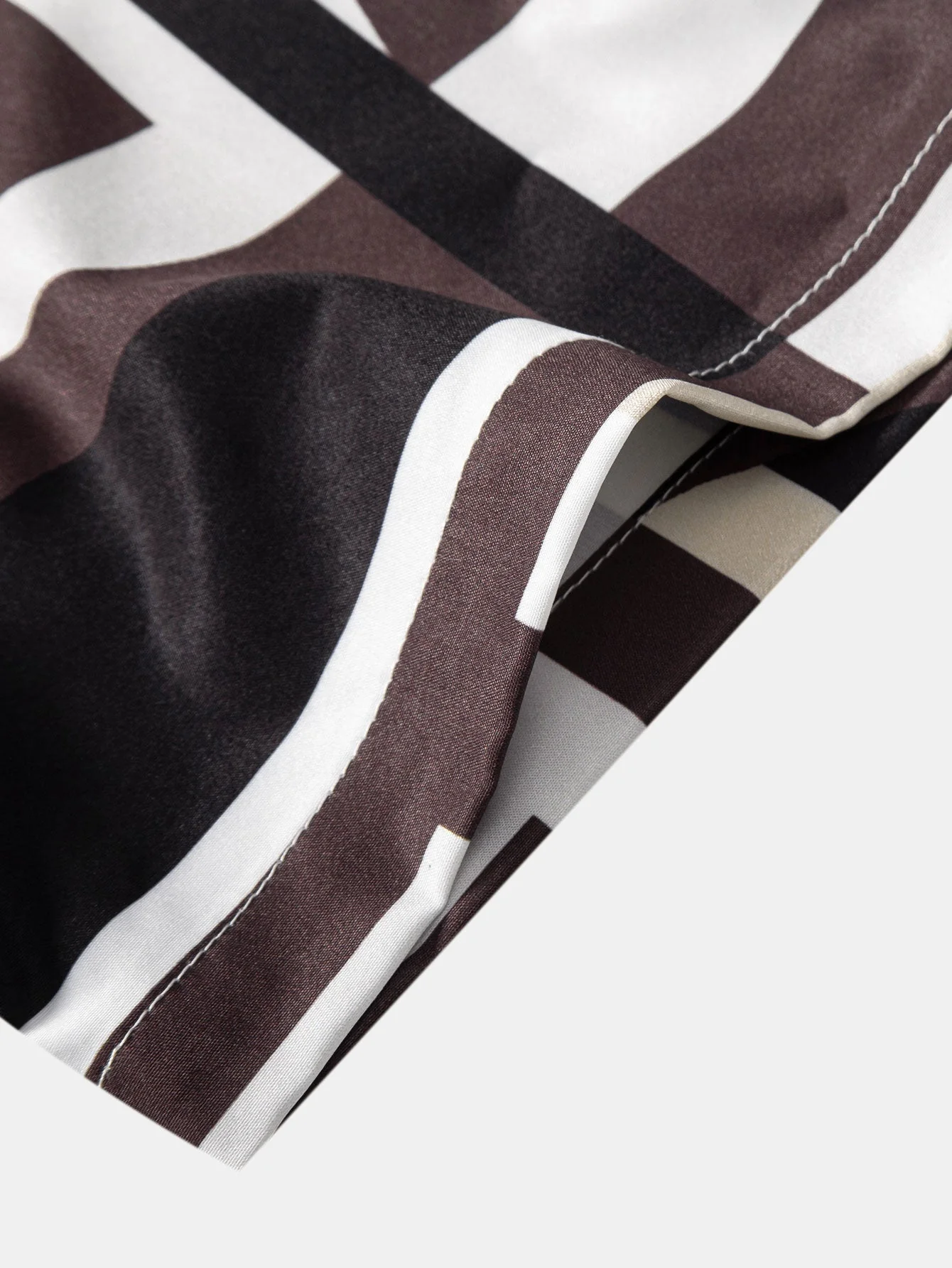 Arsenio® | Geometry Colorblock Print Button Up Shirt - Image 4