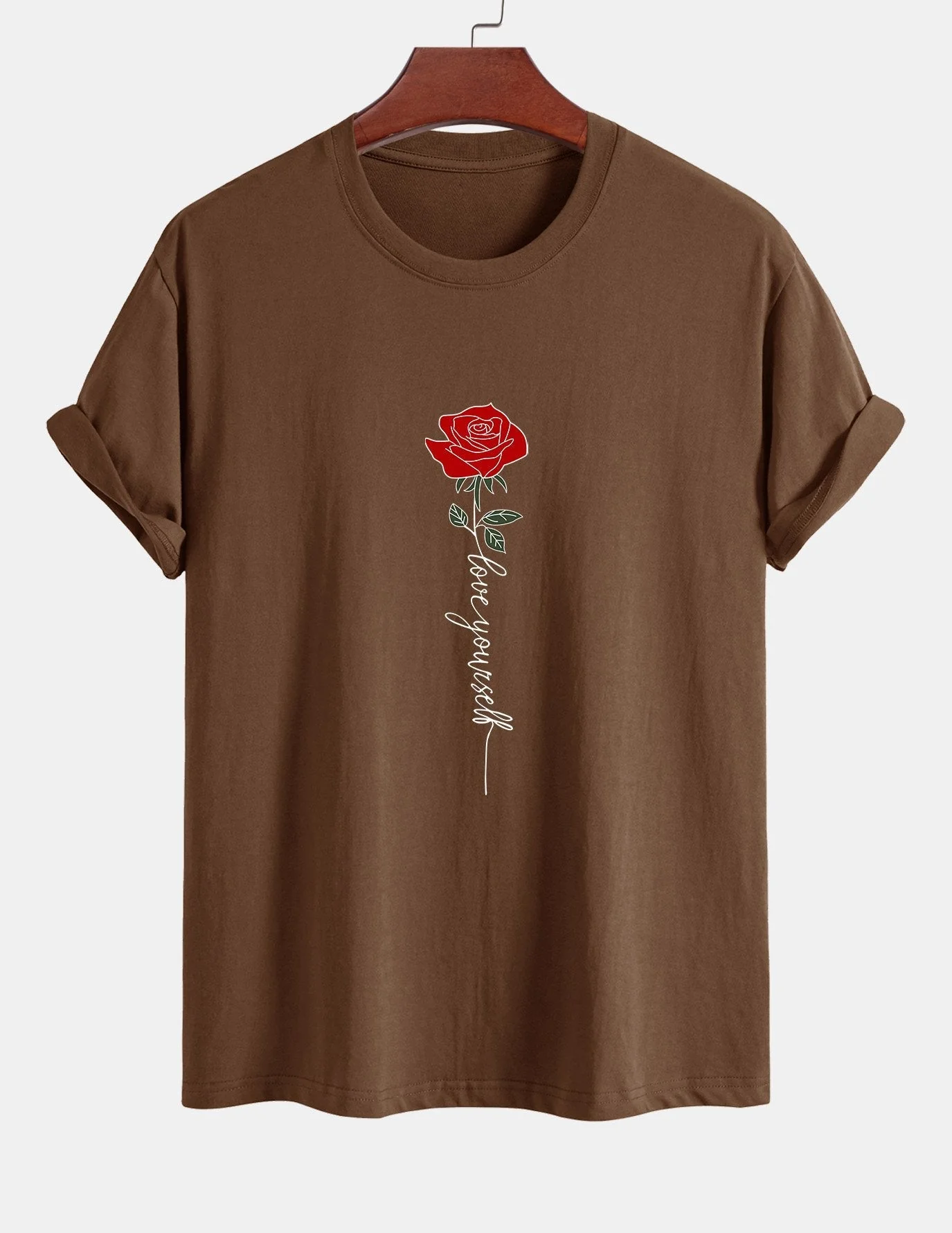Arsenio® | Rose Slogan Print Cotton T-Shirt - Image 10