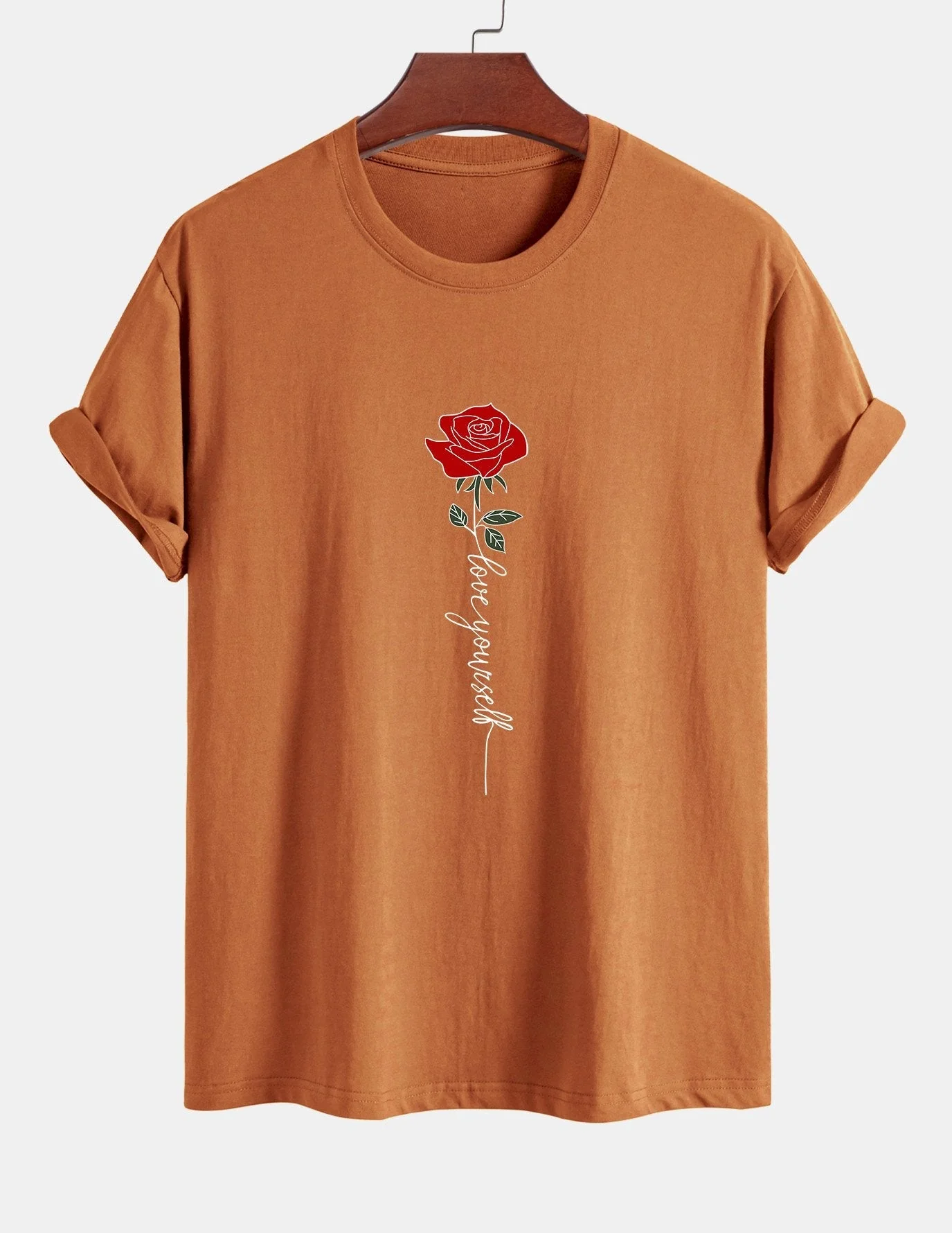 Arsenio® | Rose Slogan Print Cotton T-Shirt - Image 4