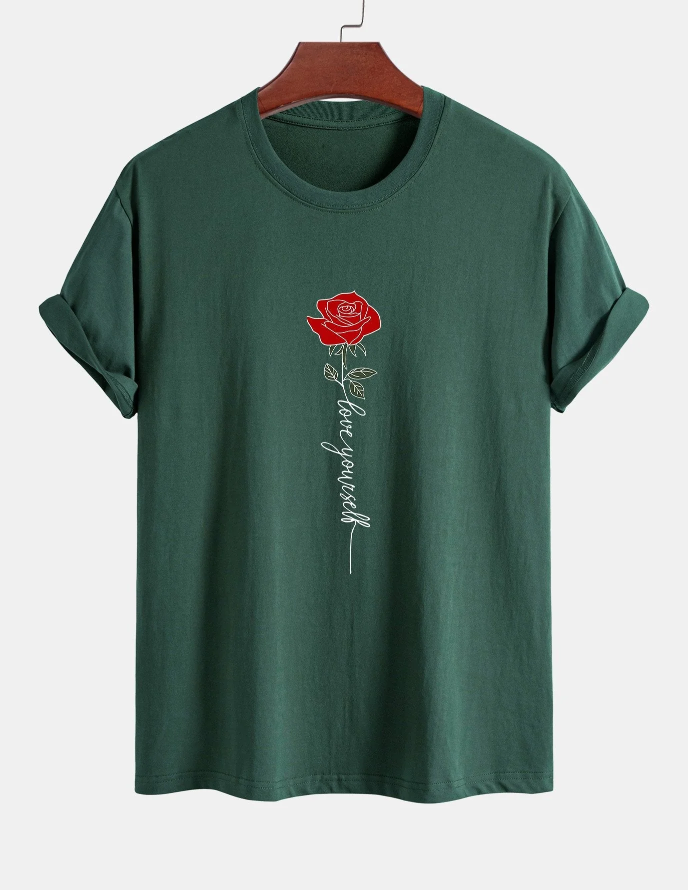 Arsenio® | Rose Slogan Print Cotton T-Shirt - Image 6