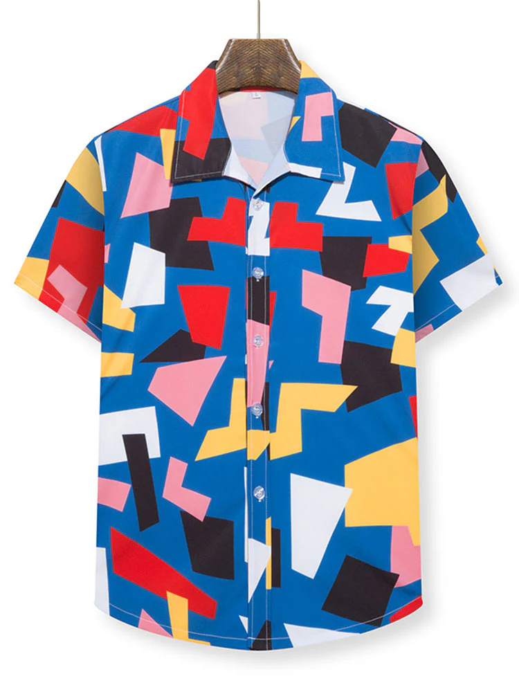 Artemi® | Geometry Print Button Up Shirt - Image 2