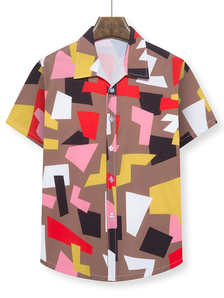Artemi® | Geometry Print Button Up Shirt - Image 3