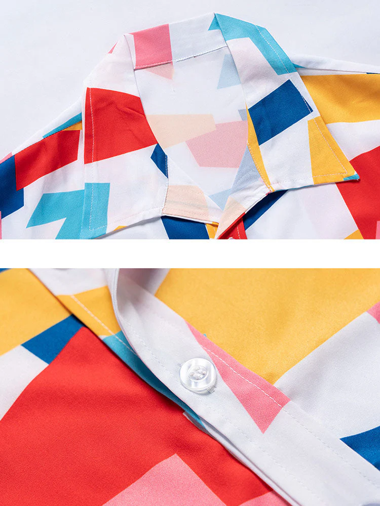 Artemi® | Geometry Print Button Up Shirt - Image 4