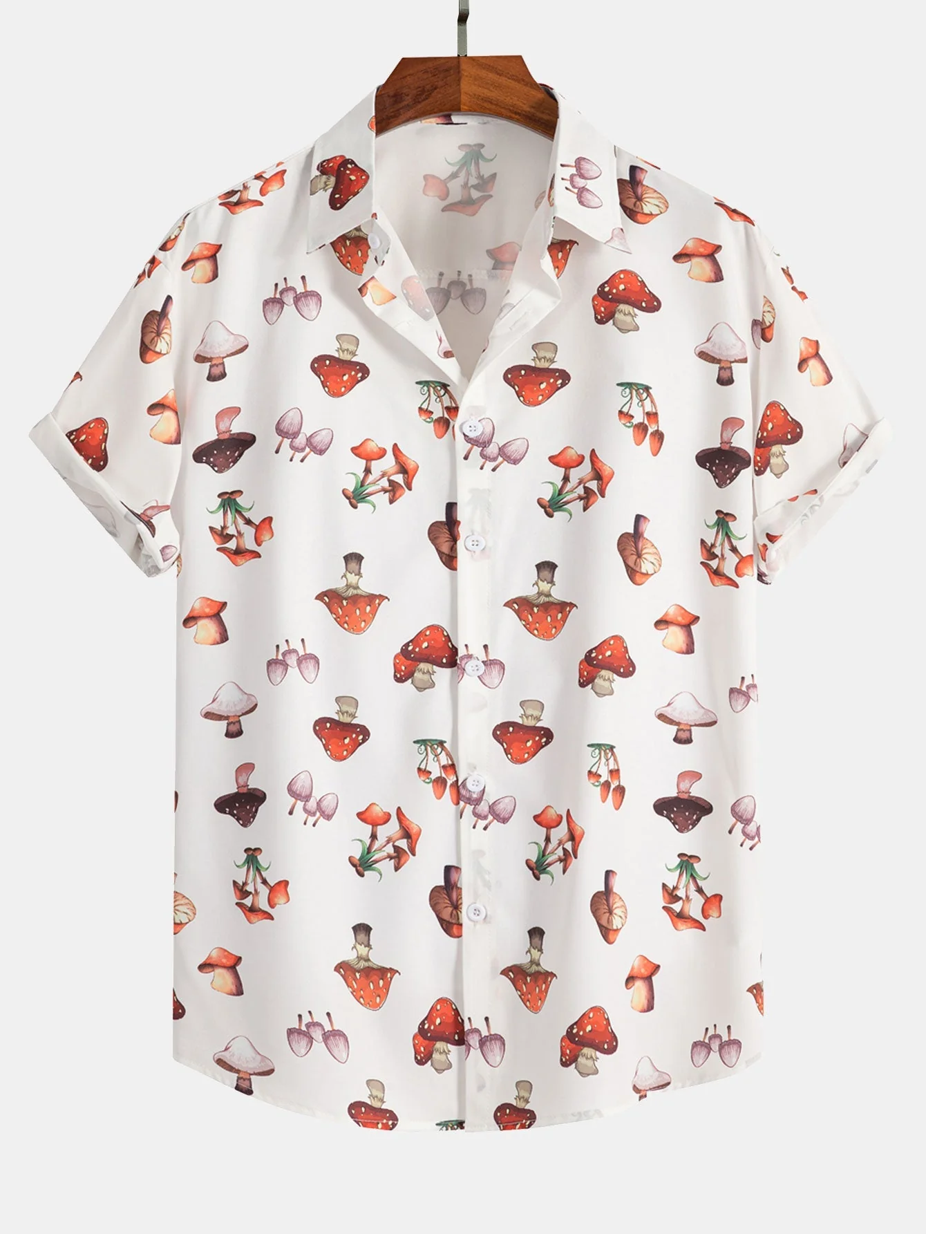 Artemis® | Mushroom Print Button Up Shirt - Image 3
