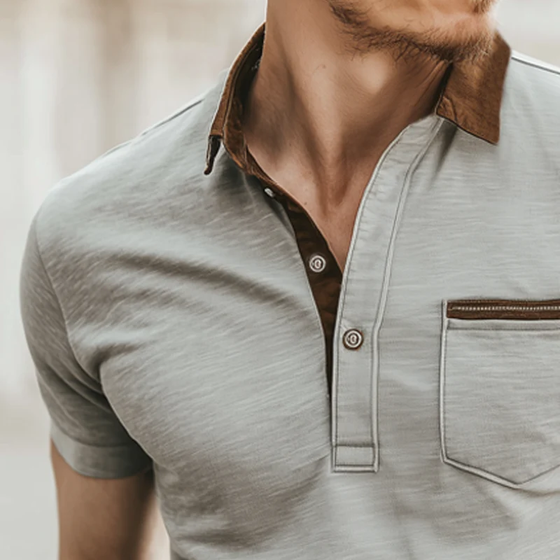 Arthur | Men'S Business Colorblock Cotton Short-Sleeved Polo Shirt - Image 3