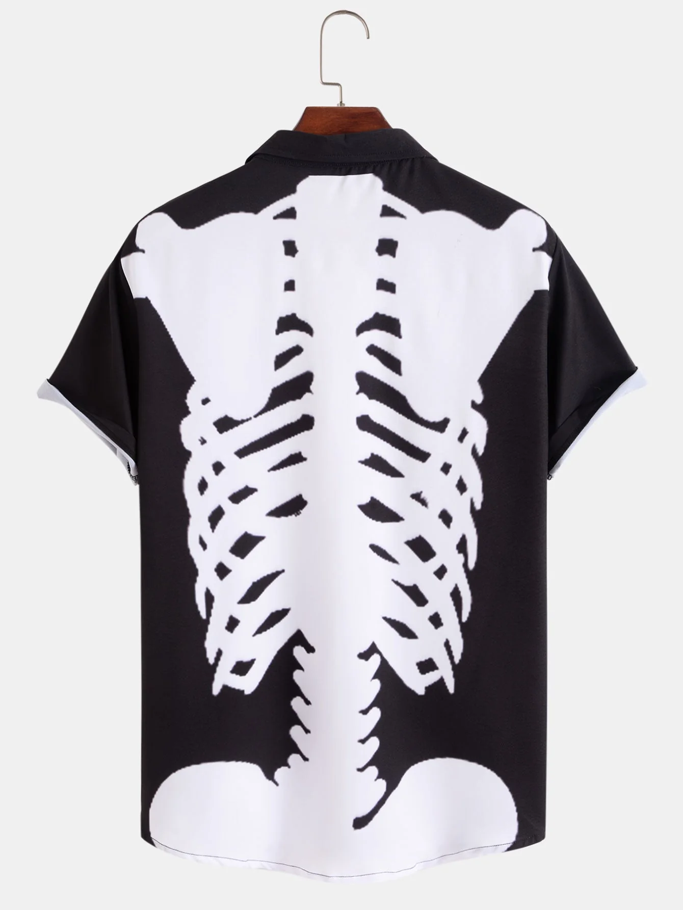 Artie® | Skeleton Print Button Up Shirt - Image 2