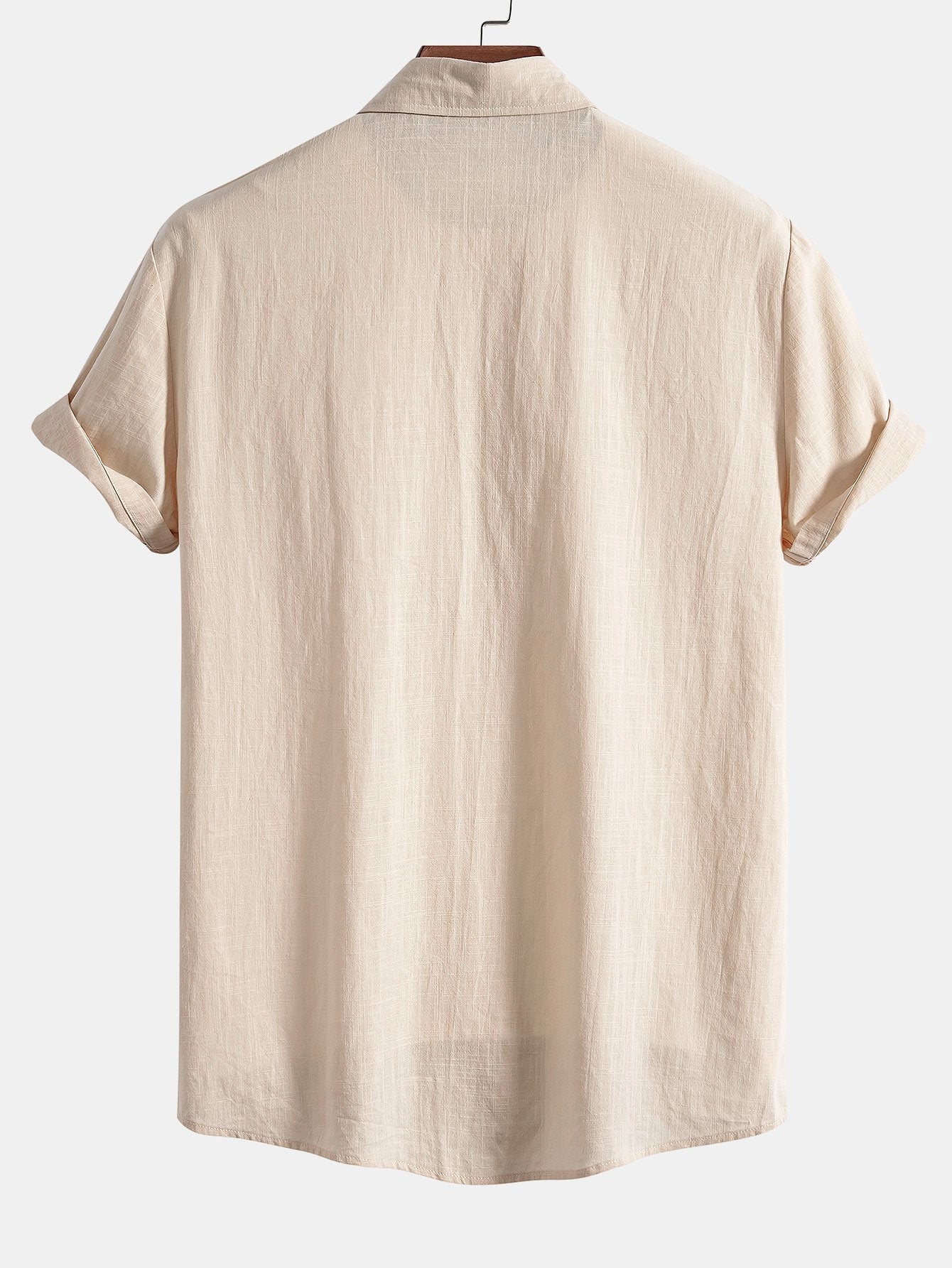 Arto® | Geometric Print Linen Look Shirt - Image 2