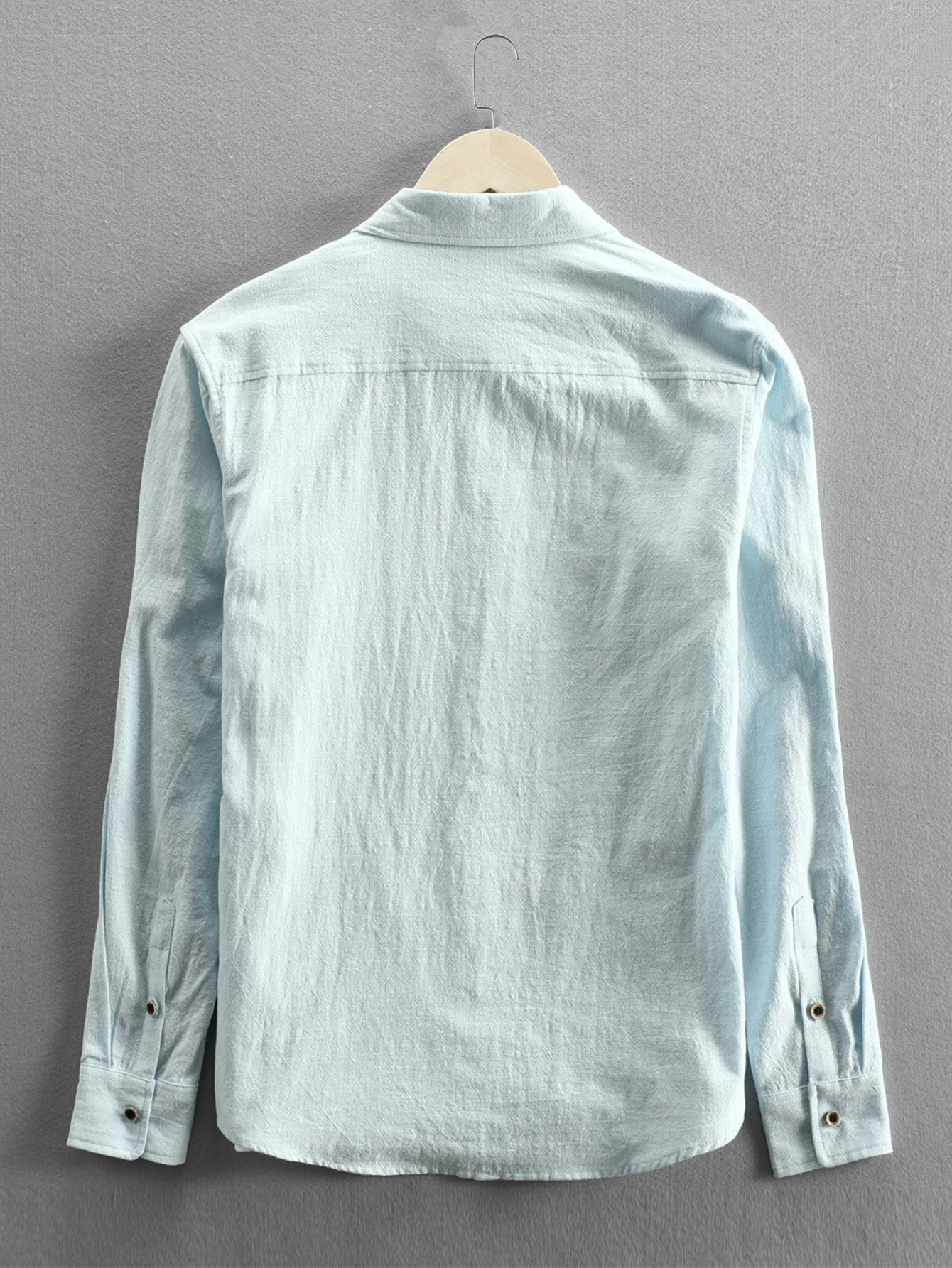 Artor® | Long Sleeve Linen And Cotton Blend Button Up Shirt - Image 4