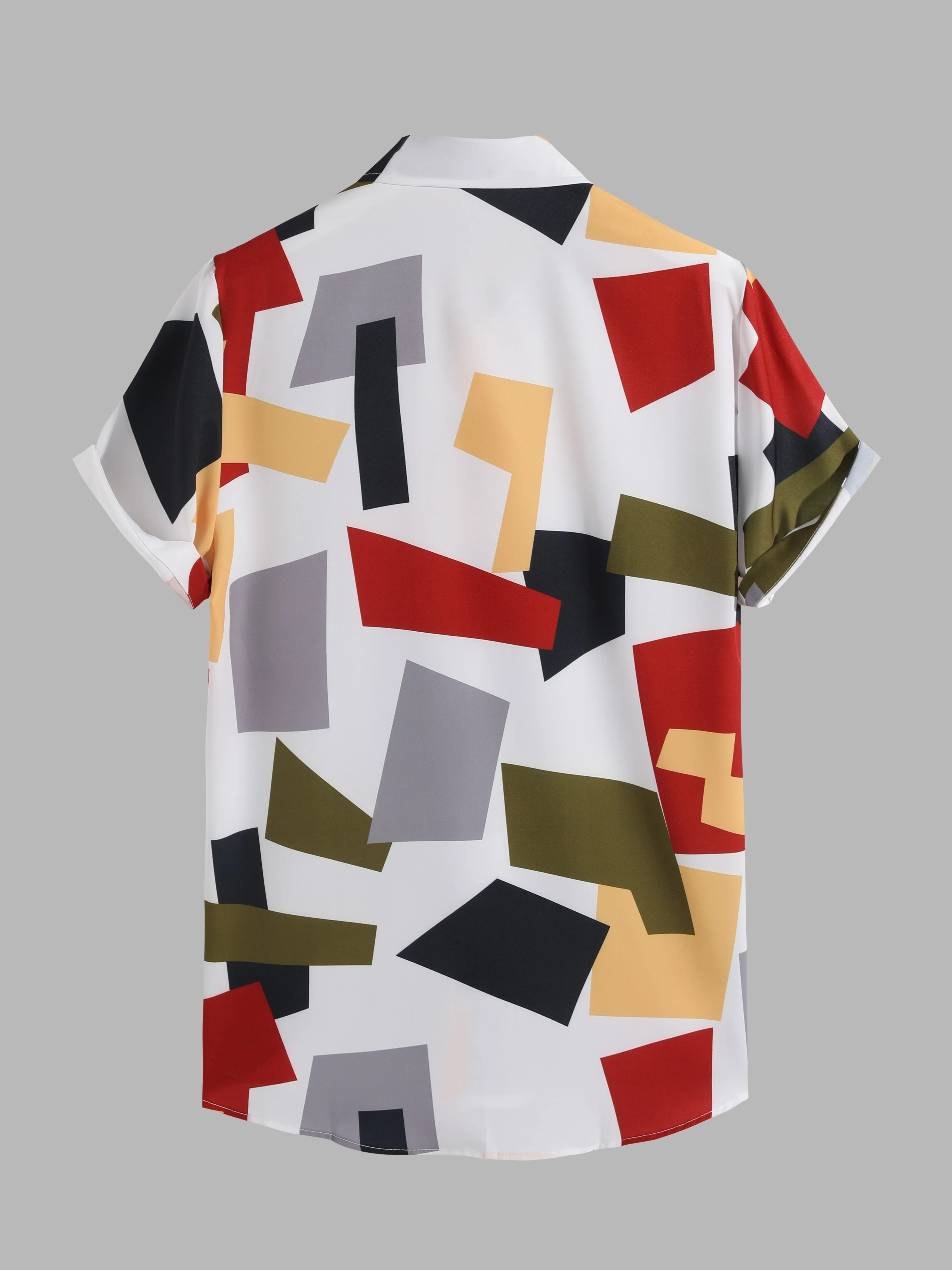 Arvad® | Geometric Color Block Print Button Up Shirt - Image 2
